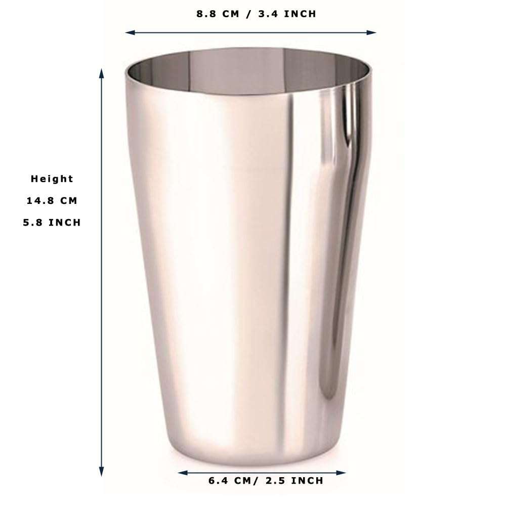 Sahishnu Online And Marketing Stainless Steel Tumblers Set of 2, Indian Stainless Steel Lassi Glasses, Multi-Purpose Steel Glass 2