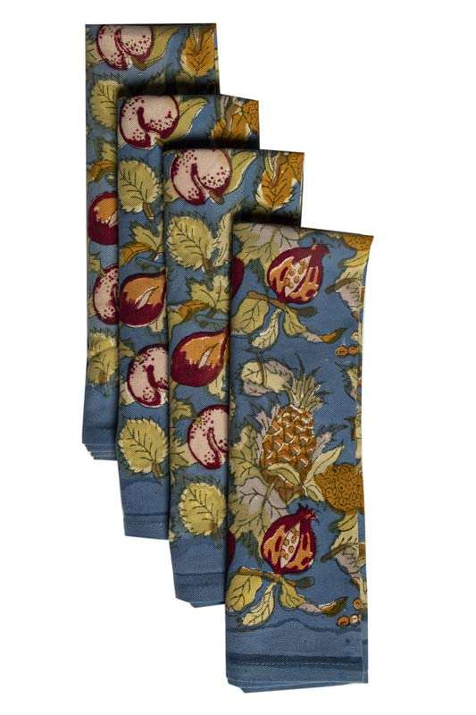CONTRAST LIVING Ganesh Hand Block Printed Kitchen Towel/Dish Towel/Hand Towel Multi Color Set of 4 Pcs 5