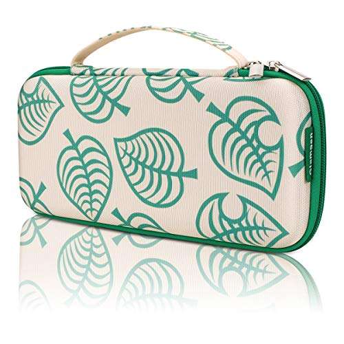 Carrying Case for Nintendo Switch,Travel Carry Cover Hard Shell Storage for Leaf Crossing NS Console and Accessories,Slim Protective Portable Travel Pouch Bag with 10 Game Card Slots for Girls Boys 1