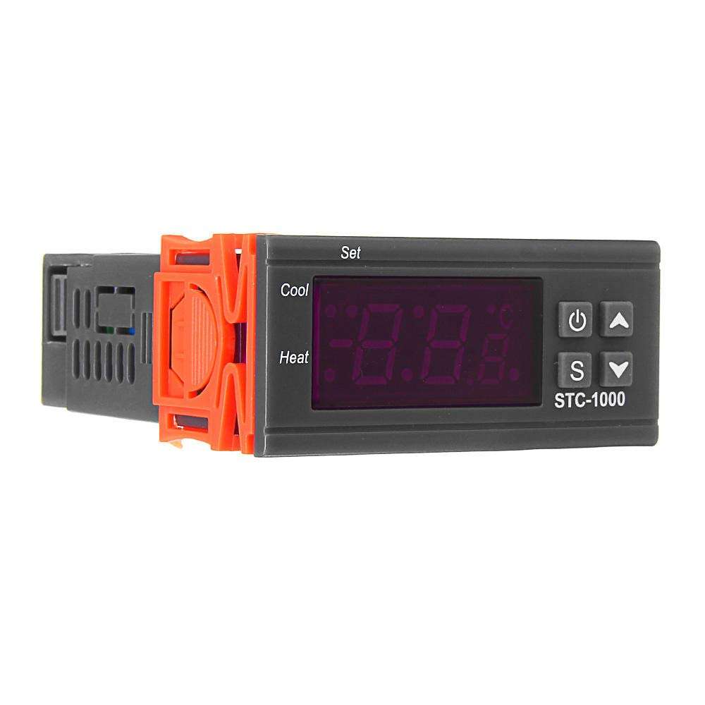 ZJYSM Module STC-1000 110V/220V/12V/24V 10A 2 Relay Output LED Digital Temperature Controller Thermostat Incubator with Sensor Heater and Cooler (Color : DC12V) 1