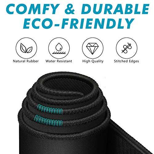 TONOS Mouse Pad 3 Packs, Basic Black Mouse Pad for Desk 11 x 8 3/4 x 1/8 in with Urtra-Smooth Surface, Stitched Edges and Non-Slip Rubber Base. Computer Mouse pads for Laptop & PC, Gaming & Working. 4