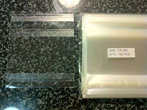 500 Pcs Clear Adhesive Backed CD/DVD Sleeves for Magazines Books Binders File Folders 2