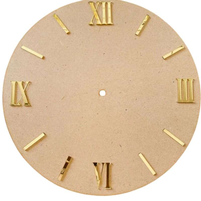 Krishta Mirrored Clock Roman Numbers with Dashes for Resin Clock- Acrylic Laser Cut- 12 Pcs Set of Hour Marks for Clocks (1.5 Inch) (Mirror Gold) 1