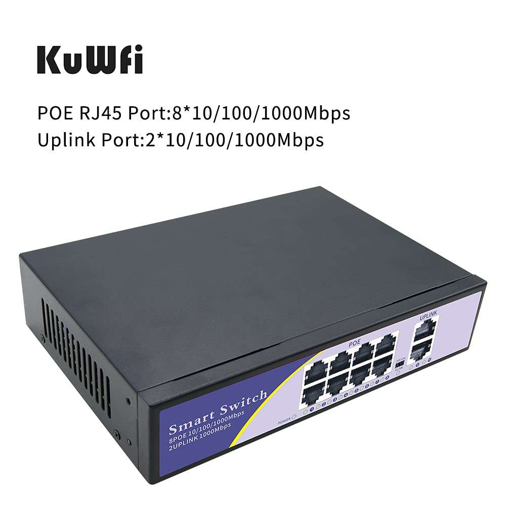 KuWFi Bundle of Goods WiFi 6 Wireless AP Router and 8-Port Gigabit PoE Ethernet Switch 3