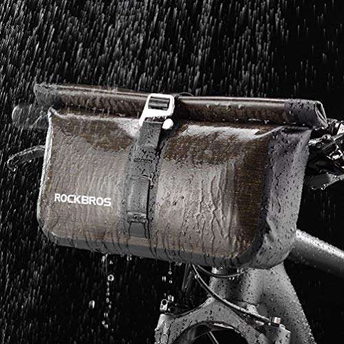 ROCKBROS Bike Handlebar Bag Waterproof Bicycle Front Handlebar Bike Bag 6L Bikepacking Bag for Mountain Road Bicycles 4