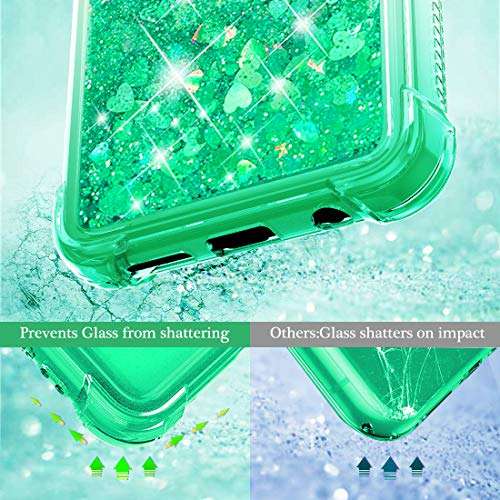 Dzxouui for Galaxy A20 Case,Samsung A30 Case,TPU Protective Cover for Girls and Women Flow Glitter Bling Sparkle Cute Phone Case for Samsung Galaxy A30/A20(Gradient Green) 6