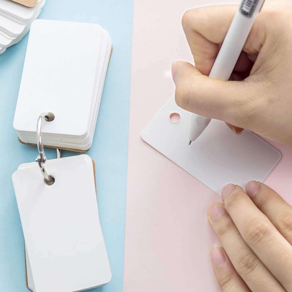 VMS INDIA Note Card with Binder Ring Memo Pad DIY flash cards khaki 4