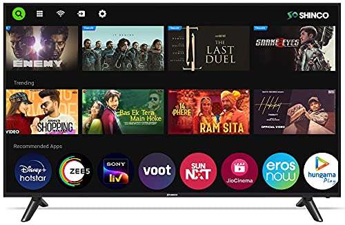 Shinco 109 cm (43 inches) 4K Ultra HD Smart LED TV S43UQLS (Black) (2021 Model) 1