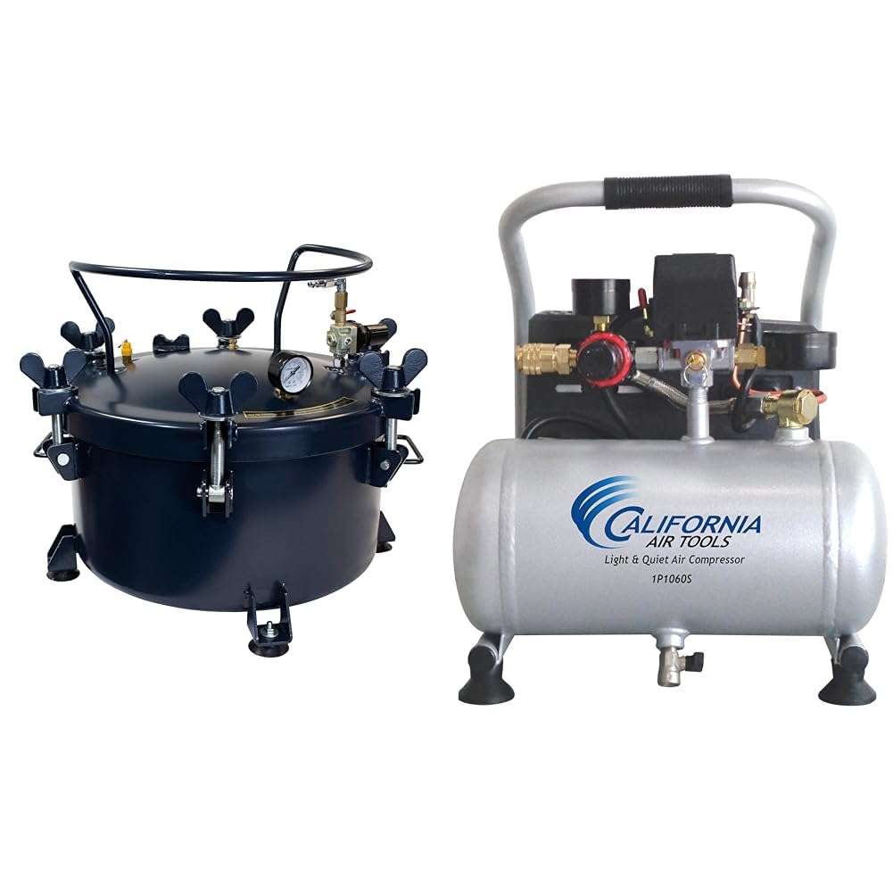 California Air Tools 10 Gallon Casting Pressure Pot and 1.0 Gallon Portable Air Compressor Bundle 1