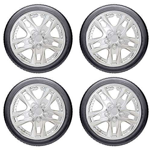 Oshotto Premium OSHO-WC04C 12-inch Black Chrome Finish Universal Fitting-Push Type Car Wheel Cover (Set of 4) 4
