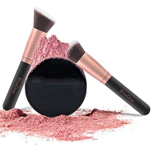 EmaxDesign Synthetic Bristle Makeup Brushes- Rose Gold, 17 Pieces 4