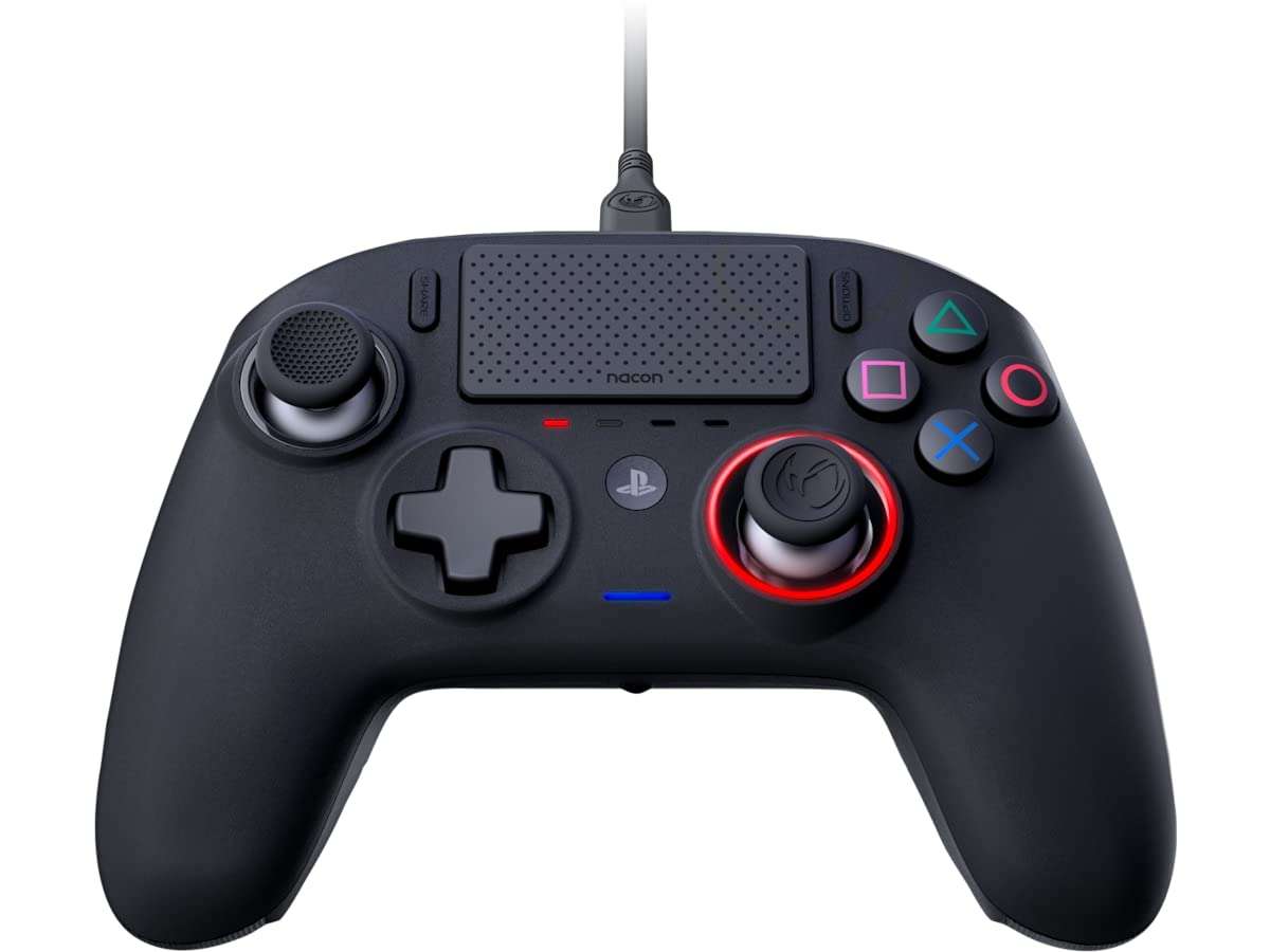 NACON PlayStation 4 Controller - Wired, USB-C, 4 Configurable Shortcut Buttons, Dual Concave Customizable Sticks, LED Player Status Indicator 1