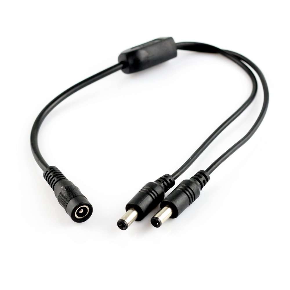 DC 2.1 5.5 MM 1 to 2 Power Adapter Spliter Converter Cable 12V 24V DC for CCTV LED Light Parking Camera Car Monitor by HitCar 1