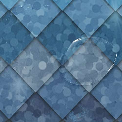 ZOEO Shower Curtain Backdrop Ocean Blue Teal Mermaid Fish Scales Geometric Rhombus Bathroom Home Decor Set Fabric Bridal Polyester Washable Waterproof 12 Hooks for Women 72x72 Inch 4