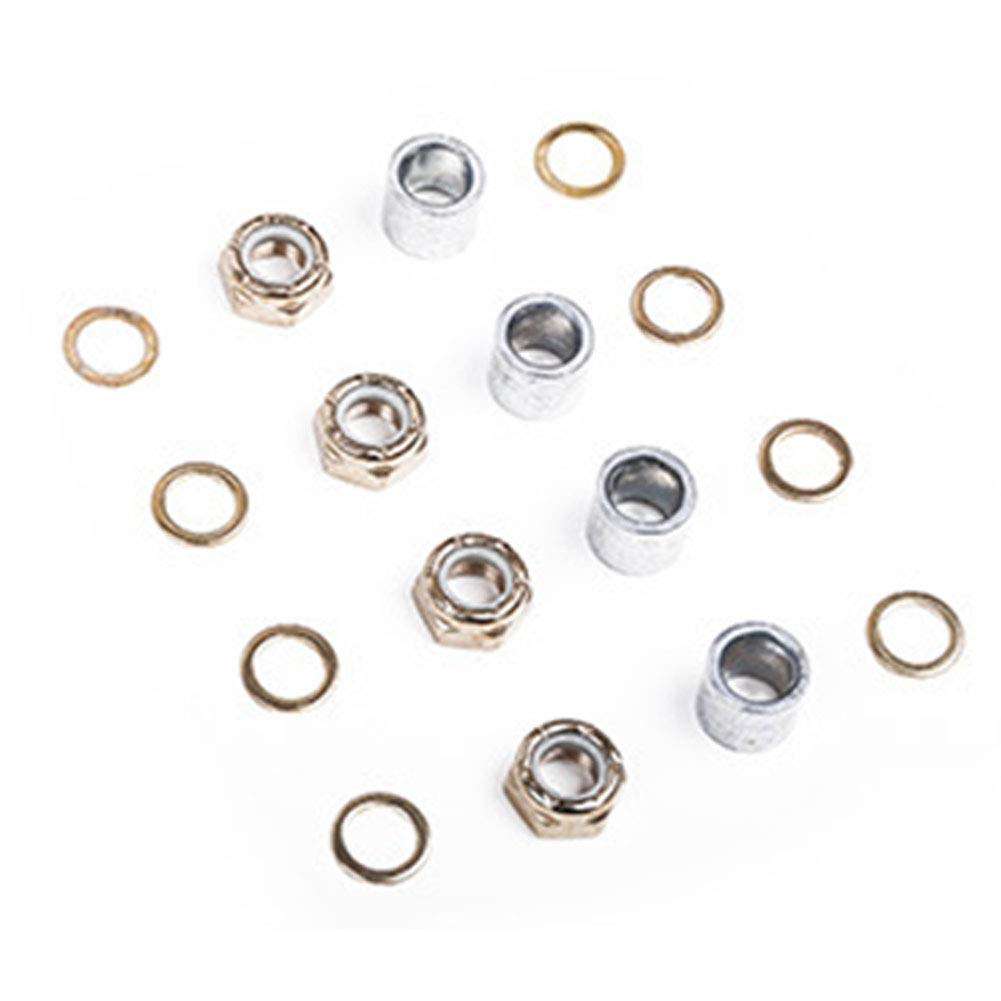 CfoPiryx Skateboard Truck Speed Kit Durable Round Metal Spacers Washers Repair Nuts Kit Washers Nuts Spacers for Bearing Performance Men Women Outdoor Skateboarding Trucks 2
