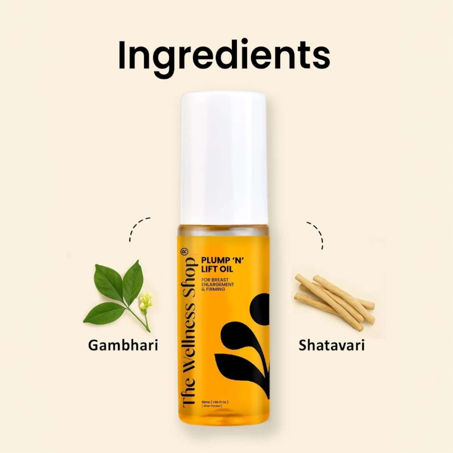 The Wellness Shop Plump N Lift Oil – Firming & Hydrating Body Oil for Youthful-Looking Skin | Tightening & Moisturizing Formula, Supple & Radiant Tone – 50ml Pack 5