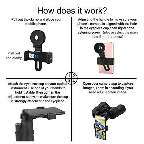 MIDALE Smartphone Mount Adapter,Phone Holder for Binoculars (Phone Adapter) 4