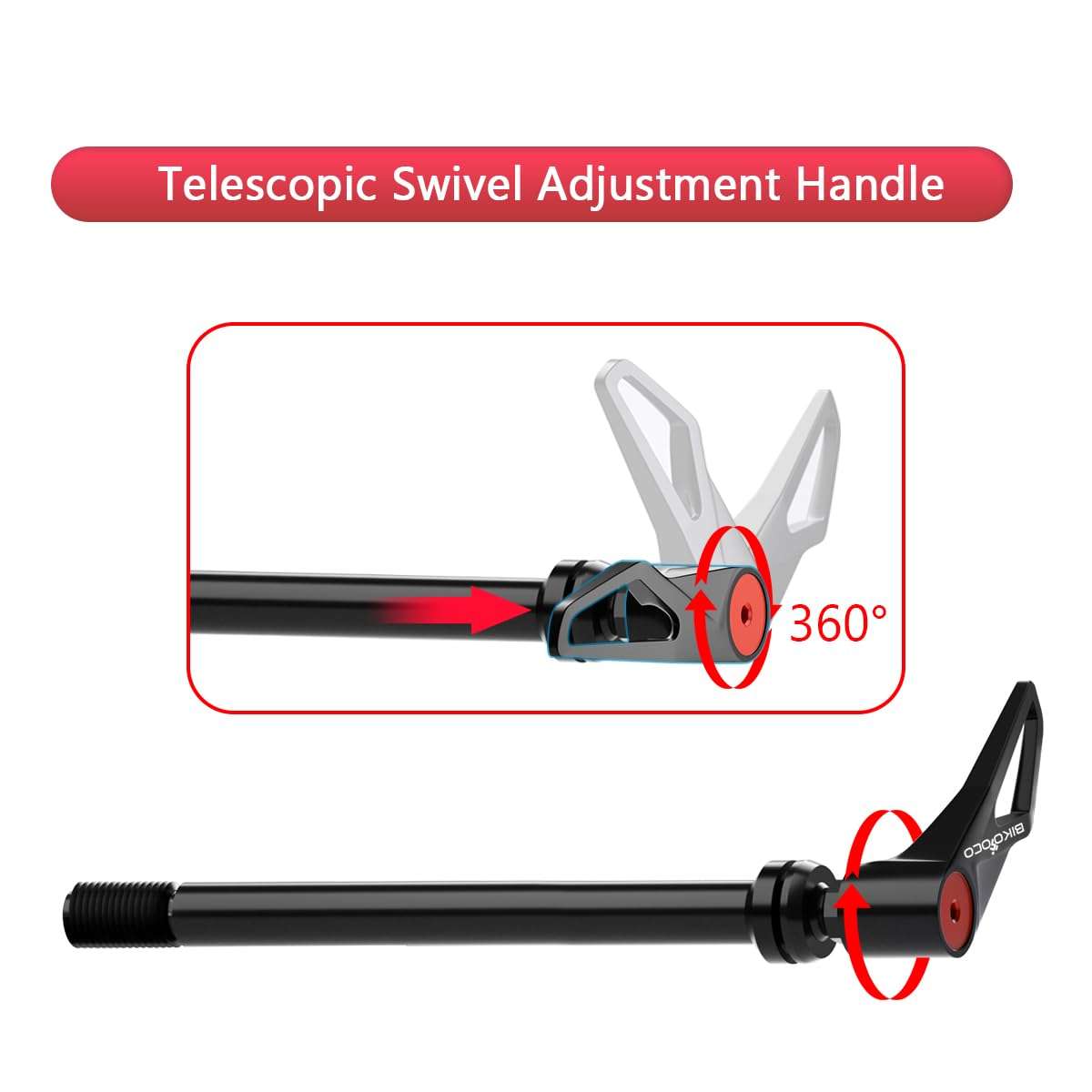 BIKOOCO Bike Axle Hub Adapter - Bike Hub Thru Axle Adapter for 1.0mm Bike Hub Quick Release Thru-Axle for Booster Forks W/Handle - 12mm X 168mm 4