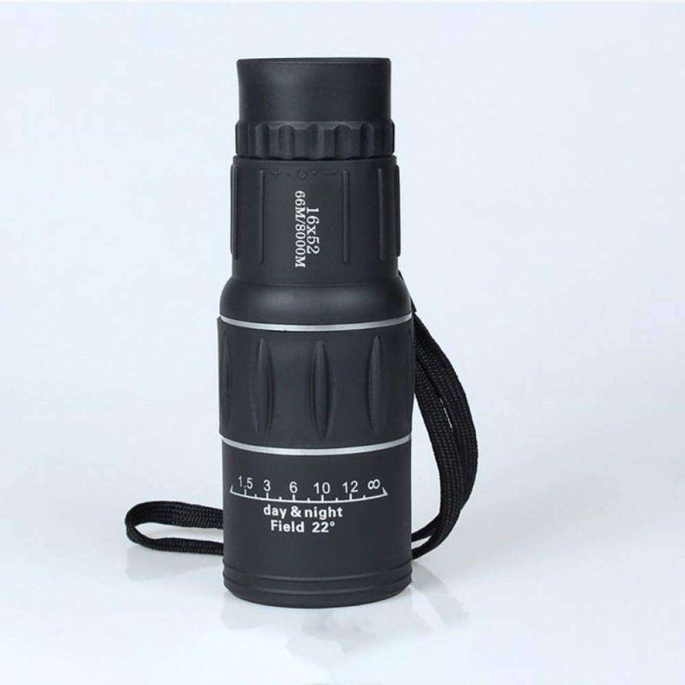MUMUMI 16X52 Dual Focus Monocular Telescope,Optical Zoom Lens Binocular,Lens Hunting Scope Outdoor Accessories a/Black/L 4