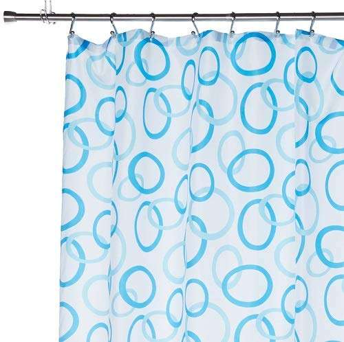 Carnation Home Fashions Circles Extra Long Printed Fabric Shower Curtain, 70-Inch by 84-Inch 3