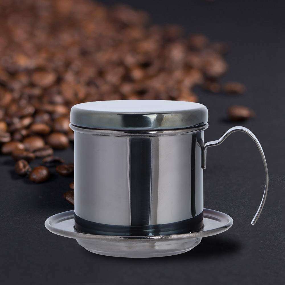 Filtration System, Stainless Steel Coffee Pot, Portable Coffee Brewer Corrosion-Resistant Coffee Travel and Campin(Titanium Black) 3