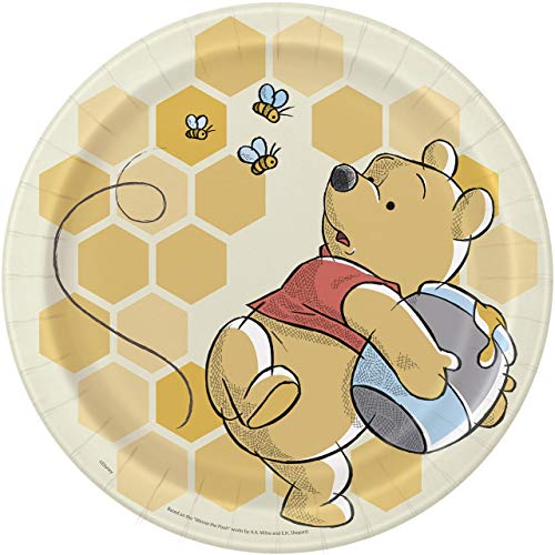 Unique Disney Winnie the Pooh Dinner Plates 9" - (Pack of 8) - Colorful Party Plates, Perfect for Birthdays and Celebrations