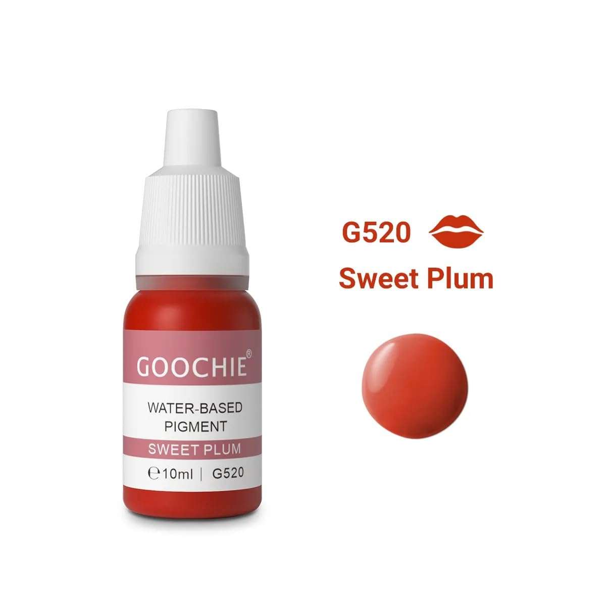 Goochie Superior Semi Organic Liquid Water Based Micro Pigment EU Standard Machine Permanent Makeup Pigment 10ml Lip Pigment | Sweet Plum - G520 3