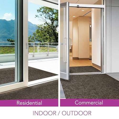 iCustomRug Hallway Runner Rug – 3x8ft Brown, Indoor/Outdoor, Non-Slip Rubber Backing, Low-Profile All-Weather Carpet, Non-Shedding & Easy Care, Entryway Mat Ideal for High Traffic Areas 4