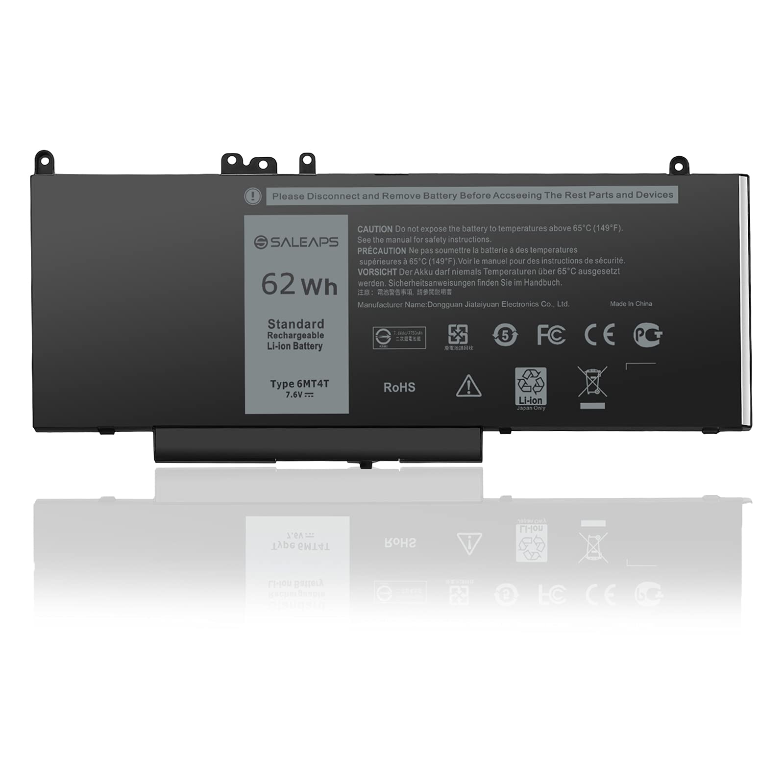 SALEAPS 6MT4T Laptop Battery for Dell Latitude E5570 E5470 Precision 15 3510 M3510 Notebook, Fits 7V69Y TXF9M 79VRK 07V69Y 0HK6DV 079VRK 0TXF9M [7.6V 62Wh] 1