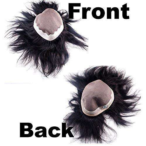 Verbier Latest Arrived USA Human Hair Wig For Men To Cover Baldness And Easily Attachable Hair Wig Black/Brown Size 10x7 Pack Of 1 4