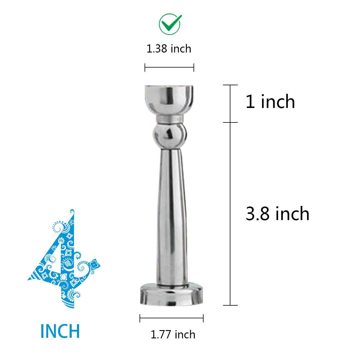 Door Stopper,Magnetic Door Stop,3.8 inch Extra Long Door Stop Wall Protector, Soft-Catch Stainless Steel Door Catch,Heavy Duty Door Holder, Brushed Modern Solid Rigid Floor Door Stopper 1Pack 2