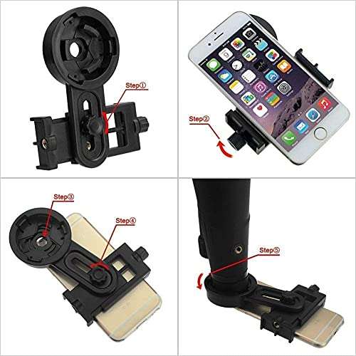 Rongon Universal Cellphone Telescope Clip Cell Phone Photography Adapter for Binoculars Monocular Scopes Telescopes Spotting Scope fits iPhone Samsung HTC LG 5