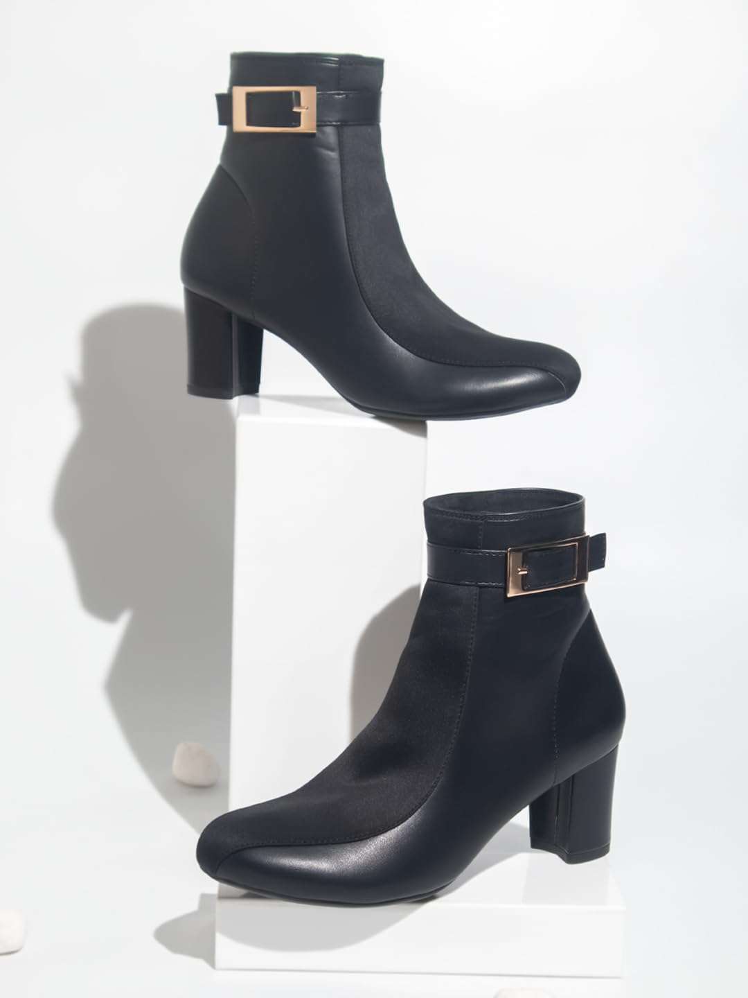 Inc.5 Women Black Block Heeled Regular Boots 3