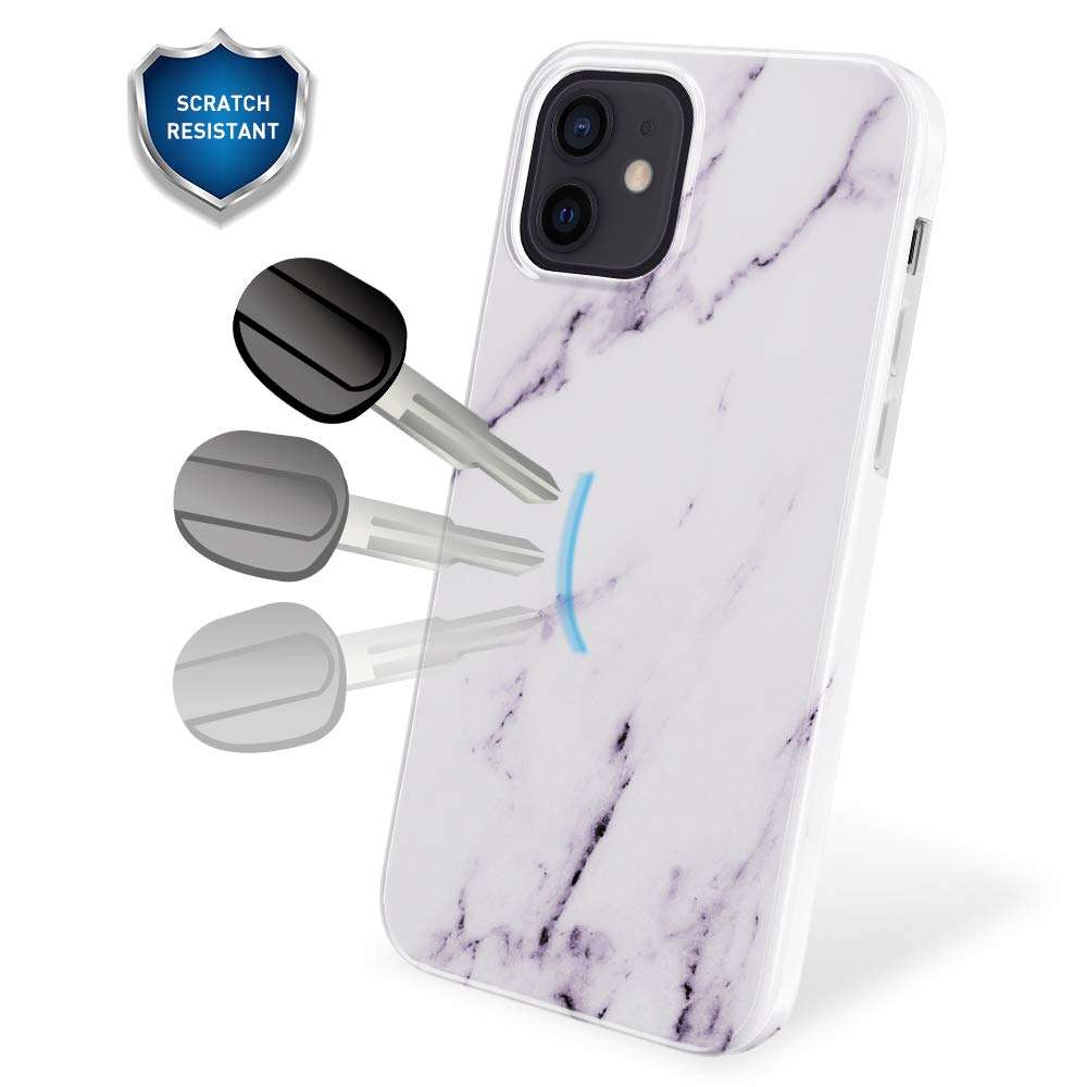 Caka Case for iPhone 12 Pro, iPhone 12 Marble Case Pink Slim Protective Soft Flexible TPU Shockproof Cute Fashion TPU Luxury Girls Women Marble Case for iPhone 12 12 Pro (6.1 inches) (White) 3