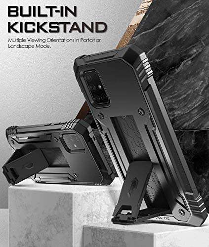 Poetic Revolution Case for Samsung Galaxy A71 5G UW (Verizon Version), [Not Fit Galaxy A71 4G and A71 5G] Full-Body Rugged Shockproof Protective Cover with Kickstand, Built-in-Screen Protector, Black 4