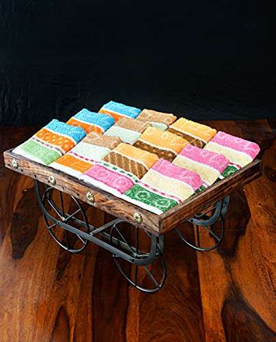 JENNY DENIAL Cotton Small Size Hand Towels Set of 12 Soft & Super Absorbent for Kitchen 250 GSM Size 10*17 Inch 5