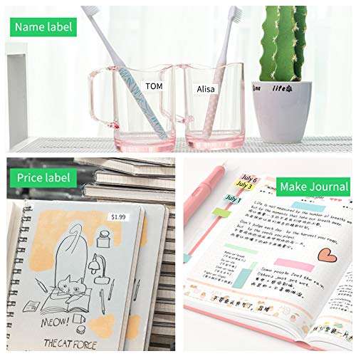 PeriPage L1 Mini Pocket BT Label Maker Sticker Inkless Portable Thermal Label Printer with 1 Roll White Paper Tape Compatible with iOS Android Smartphone for Home Office School Retail Store 6