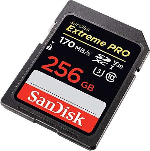 SanDisk Extreme Pro 256GB SDXC Card for Canon Camera Works with EOS R5, EOS R6 Class 10 (SDSDXXY-256G-GN4IN) Bundle with (1) Everything But Stromboli 3.0 SD Memory Card Reader 4