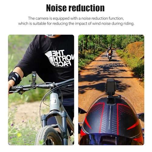 SJCAM C300 Pocket Action Camera,4K Body Camera, Auto Screen Off, Stabilization, Waterproof, Small Wearable, Mini POV Camera, Removable Dual Battery, Touch Screen, with Helmet Mount Kits, Black 4