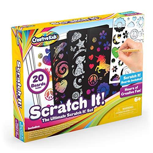 Creative Kids Scratch Paper Arts and Crafts Kit for Kids Gifts Ages 6-12 - Scratchboard Stylus Frames - Rainbow Unicorn Home Activity for Boys & Girls Birthday Gift for Children Ages 6+ 1