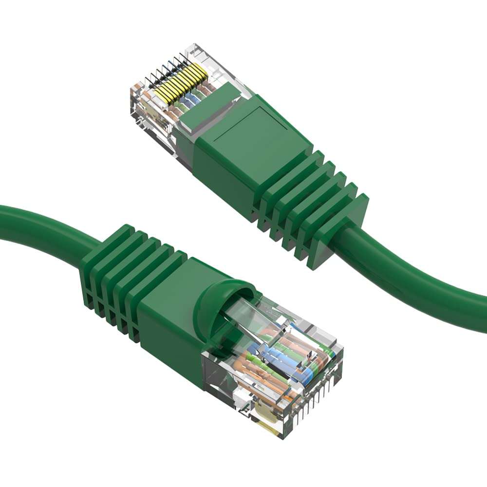 Cable Central LLC Cat 6 Ethernet Cable 20 Feet (20 Pack) Green - UTP Booted - High Speed Internet Patch Cord with RJ45 Connector, 20 Ft Computer Network Cable 4