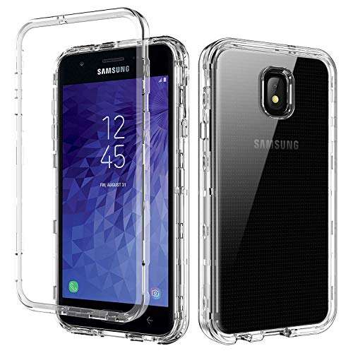 YINLAI Clear Case for Galaxy J7 2018/j7 Crown/J7 Aero/J7 Refine/J7 Star/J7V/J7V 2nd Gen,3 in 1 Heavy Duty Shockproof Protective Hybrid PC TPU Bumper Transparent Phone Cover for Samsung J72018,Crystal 1