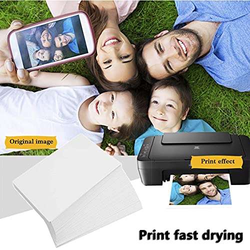 T6 500 Sheets 4x 6inch 4R High Glossy Photo Paper Waterproof Professional photographic Paper Works with Inkjet Printers 230gsm 4