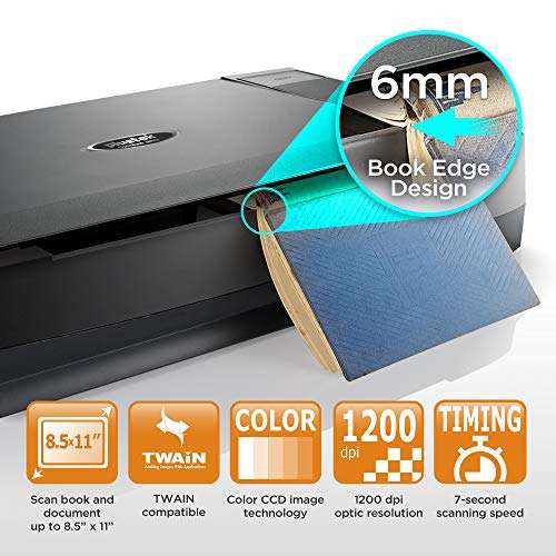 Plustek CCD Flatbed Book Scanner eBookScan 3800 - Bundle eBookScan Easy Convert Book to Digital, Support Multi-Language OCR 2