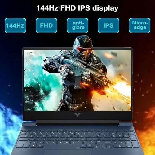 HP Victus Gaming Laptop, 15.6" 144Hz FHD, 8-Core Intel Core i5-12450H(Beats i7-11800H), NVIDIA GeForce RTX 3050, Backlit KB, SD Card Reader, WiFi 6, W/128GB SSD, Blue, Windows 11 Home(32GB |1TB SSD) 3