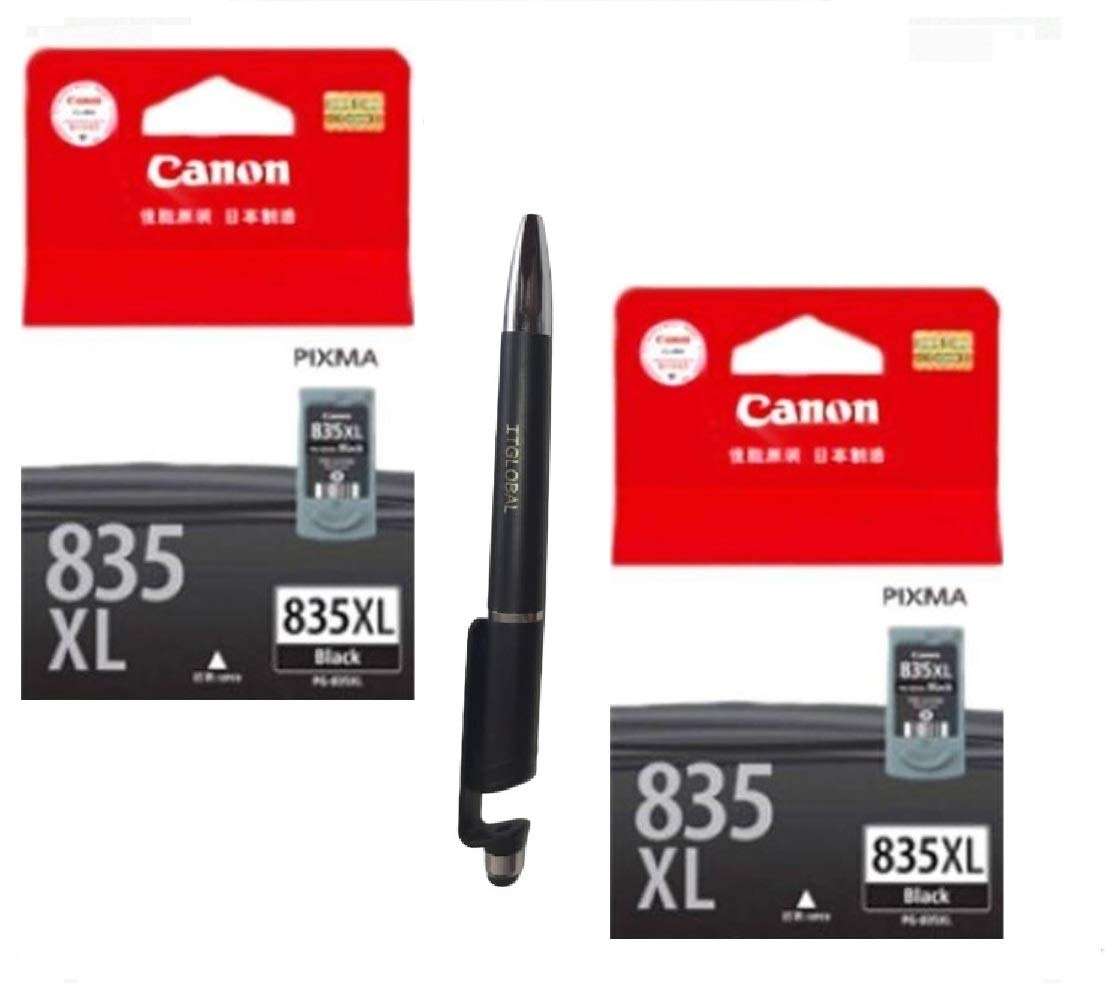 Canon PG 835 XL Ink Cartridge Twin - 2 Pcs Compatible with Pixma iP1188 Printers Bundle with ITGLOBAL ™ 3 in 1 Multi-Function Ballpoint Pen, Creative Mobile Phone Stand, Stylus Pen (Very Colors) 1
