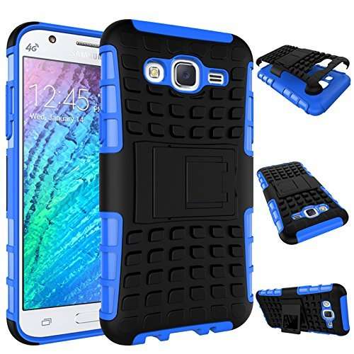 MAMA MOUTH Galaxy J5 2015 Case, Shockproof Heavy Duty Combo Hybrid Rugged Dual Layer Grip Cover with Kickstand for Samsung Galaxy J5 J500 2015(with 4 in 1 Packaged),Blue 3