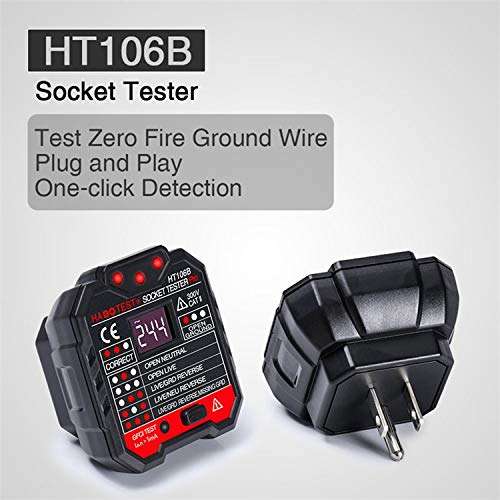 GZLMMY US Socket Tester GFCI Outlet Tester Automatic Electric Circuit Polarity Phase Voltage Detector Wall Plug Breaker Finder RCD Test (US Plug) 2