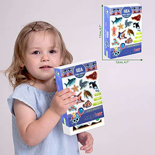 magdum Toy SEA Animals - Animal Magnets for Kids -Real Large Fridge Magnets for Toddlers- Magnetic Educational Toys Baby 3 Year Old Baby Learning Magnets for Kids- Kid Magnets Magnetic Theatre 2