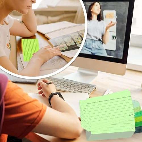 IMPRINT'S Ruled Index Cards, Light Green Color, 3x5-Inch, 100 Cards in This Pack 6